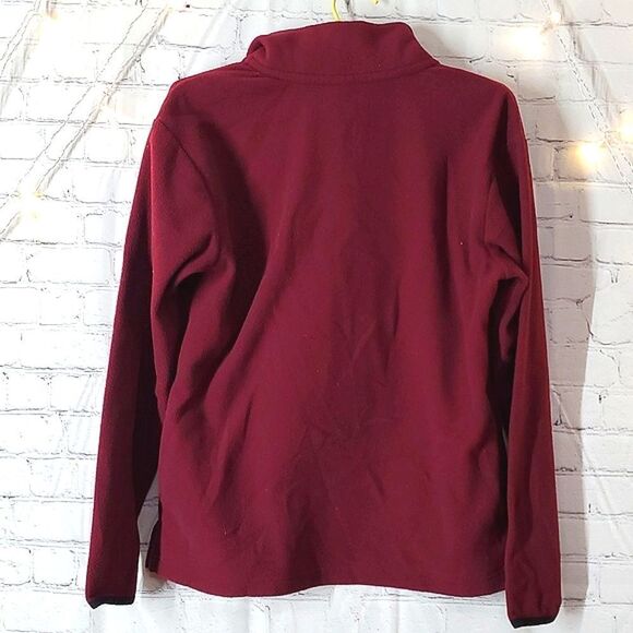 Victorias Secret PINK Maroon Quarter Zip Fleece Collared Sweatshirt Size Small - Picture 7 of 7